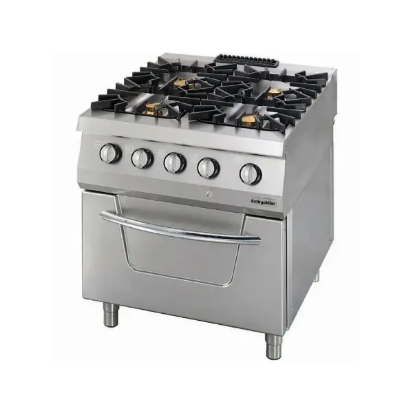 Επαγγελματική κουζίνα με 4 εστίες υγραερίου με φούρνο ηλεκτρικό OZTI 7865.N1.80908.10PE